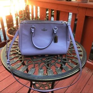 Coach Purple Leather Shoulder Bag